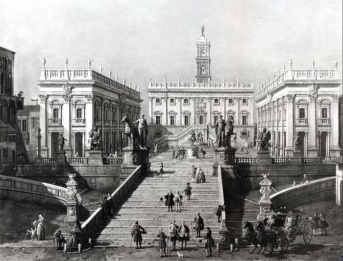 Canaletto,Piazza del Campidoglio ( ?, avant 1768, date indéterminée)